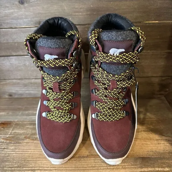 New Womens Sorel Kinetic Breakthru Conquest Maroon Winter Ankle Boots Size 6.5 M