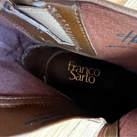 NEW Women’s Tan Leather Ankle Boots Franco Sarto Size 8.5