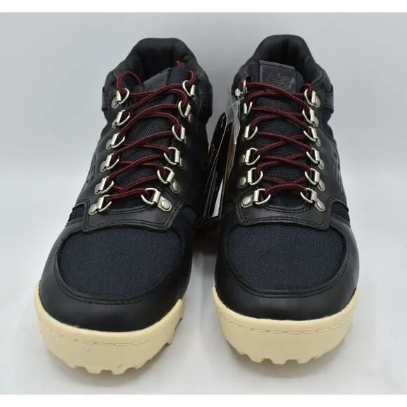 New Balance Lifestyle Mens Size 8 Rainier Black Beige Leather Hiking Boots Shoes