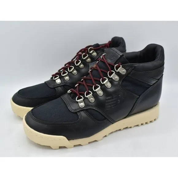 New Balance Lifestyle Mens Size 8 Rainier Black Beige Leather Hiking Boots Shoes
