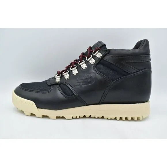 New Balance Lifestyle Mens Size 8 Rainier Black Beige Leather Hiking Boots Shoes
