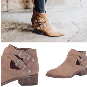 NEW FRYE Ray Western Shootie Suede Ankle Boots - Size 7M Beige Multi NEW in Box