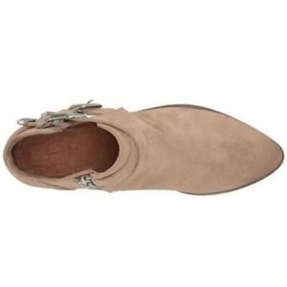 NEW FRYE Ray Western Shootie Suede Ankle Boots - Size 7M Beige Multi NEW in Box