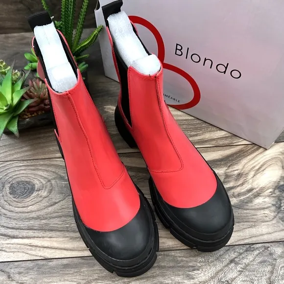 NIB Blondo Helga Waterproof Winter Chelsea Boots Red 8.5M
