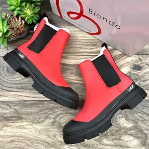 NIB Blondo Helga Waterproof Winter Chelsea Boots Red 8.5M