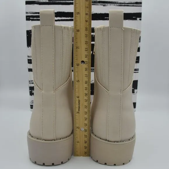 NIB DV Dolce Vita Oderra Women's Ankle Combat Boots, Off White, 9.5