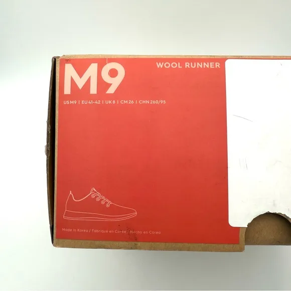 NIB NWT New Allbirds Men's Wool Runner Mizzles Size 9 Shoes Repellent Walking