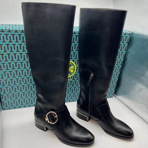 NIB Tory Burch Sofia Tall Riding Boots in‎ Black Size 6.5