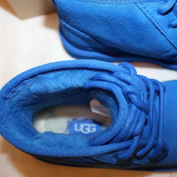 NIB UGG GIRL'S YOUTH NEUMEL ANKLE SUEDE SHEARLING LINED LACE UP‎ WINTER BOOTS
