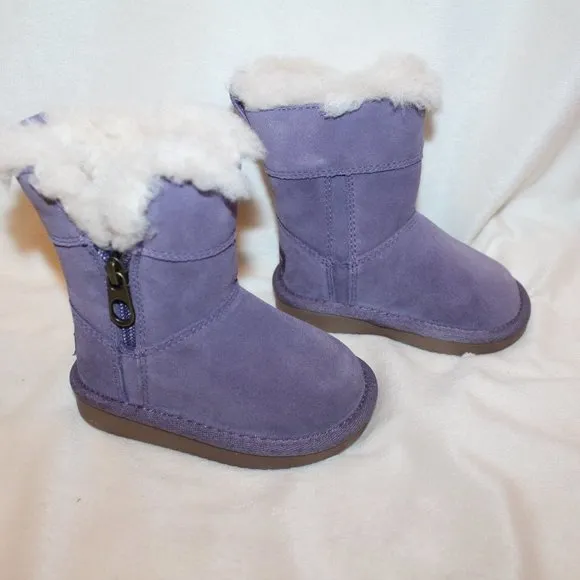 NIB UGG KOOLABURRA TODDLER GIRL'S SUEDE FUR‎ WINTER BOOTS PURPLE
