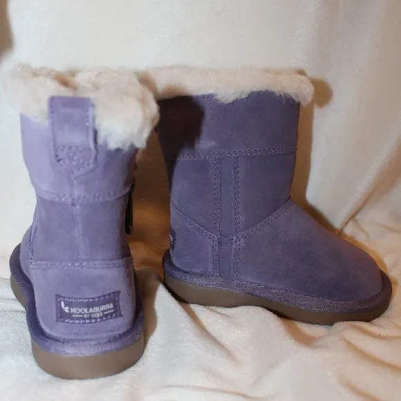 NIB UGG KOOLABURRA TODDLER GIRL'S SUEDE FUR‎ WINTER BOOTS PURPLE