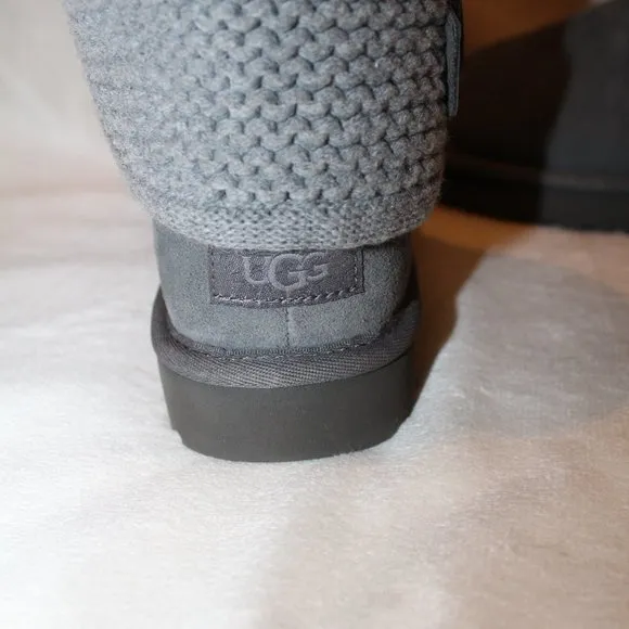 NIB UGG SHAINA WOMEN'S SWEATER SUEDE WINTER PULL ON BOOTS‎ GRAY