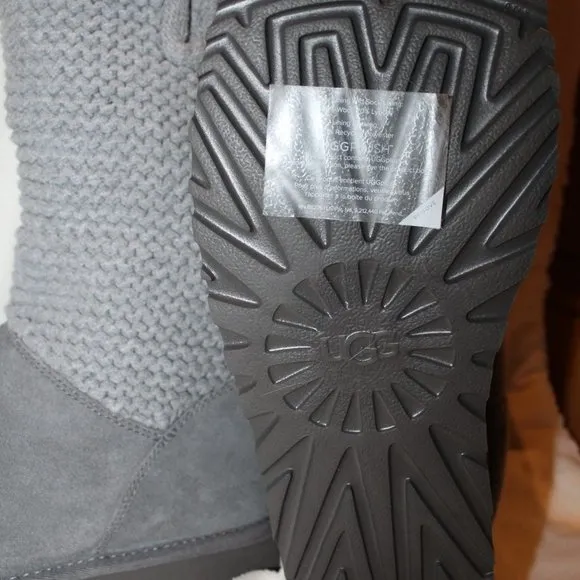NIB UGG SHAINA WOMEN'S SWEATER SUEDE WINTER PULL ON BOOTS‎ GRAY