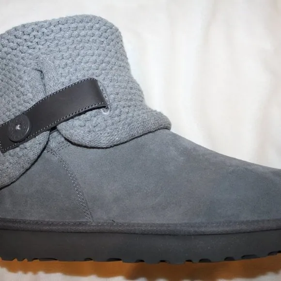 NIB UGG SHAINA WOMEN'S SWEATER SUEDE WINTER PULL ON BOOTS‎ GRAY