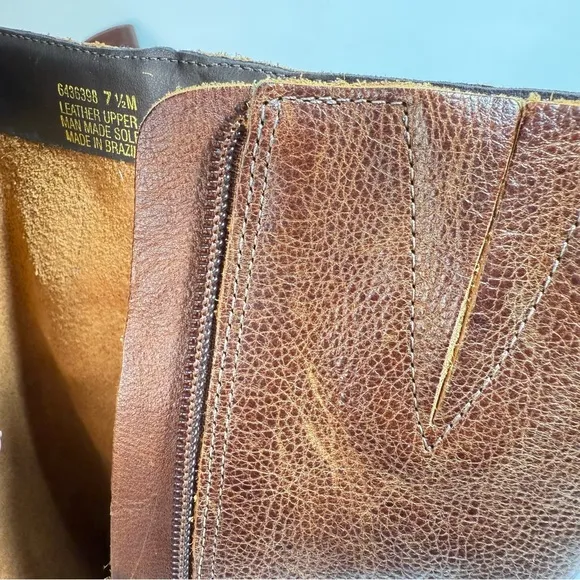 Nicole Brown Distressed Leather Riding Boots with Box 7.5M