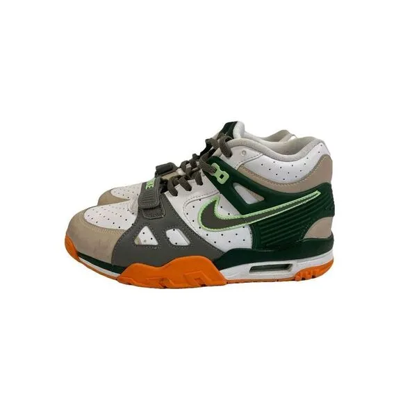 NIKE TRAINER 3 BG BASKETBALL SHOES SIZE 7Y #FZ3555 323 Green Orange Mid High Top