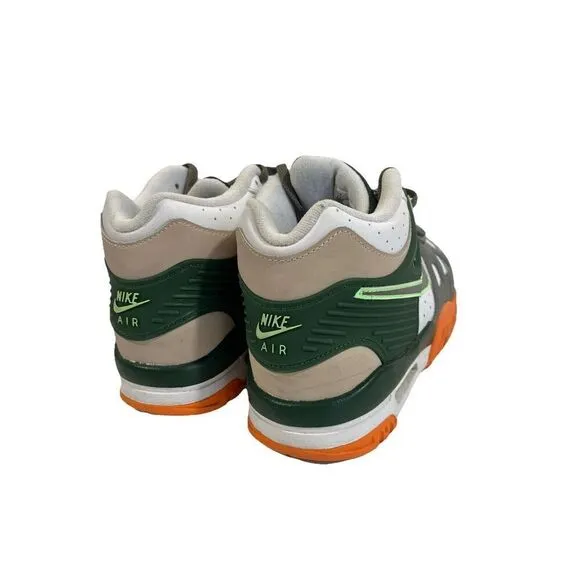 NIKE TRAINER 3 BG BASKETBALL SHOES SIZE 7Y #FZ3555 323 Green Orange Mid High Top