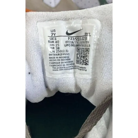NIKE TRAINER 3 BG BASKETBALL SHOES SIZE 7Y #FZ3555 323 Green Orange Mid High Top