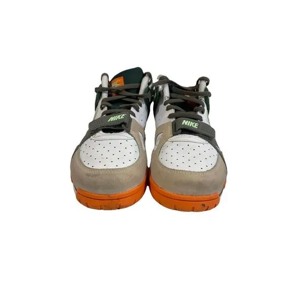 NIKE TRAINER 3 BG BASKETBALL SHOES SIZE 7Y #FZ3555 323 Green Orange Mid High Top