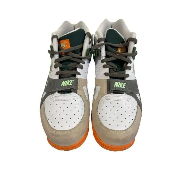 NIKE TRAINER 3 BG BASKETBALL SHOES SIZE 7Y #FZ3555 323 Green Orange Mid High Top