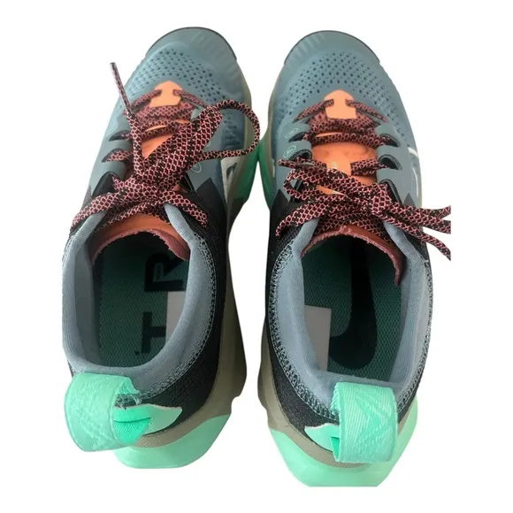 Nike ZoomX Zegama Trail Running Shoes Womens Size 8 Mineral Slate Hiking Outdoor