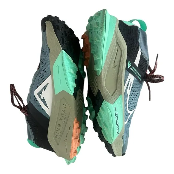 Nike ZoomX Zegama Trail Running Shoes Womens Size 8 Mineral Slate Hiking Outdoor