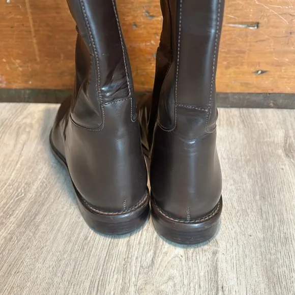 Nine West Brown Genuine Leather Laceup Riding Boots Size 8.5