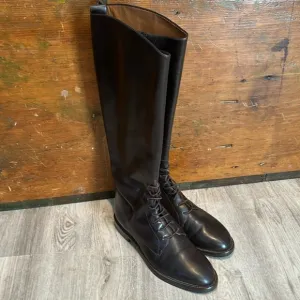 Nine West Brown Genuine Leather Laceup Riding Boots Size 8.5