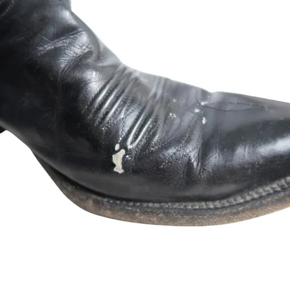 Nocona Boots Black Leather Embroidered Western Cowboy Boots Mens 8.5