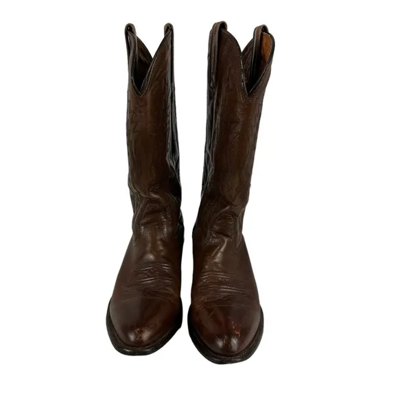 Nocona Brown Leather Men's Western Cowboy Boots Size 9D