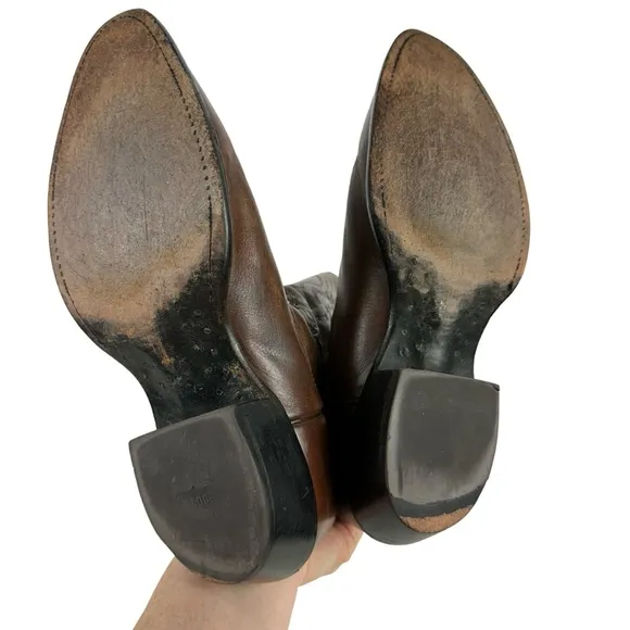 Nocona Brown Leather Men's Western Cowboy Boots Size 9D