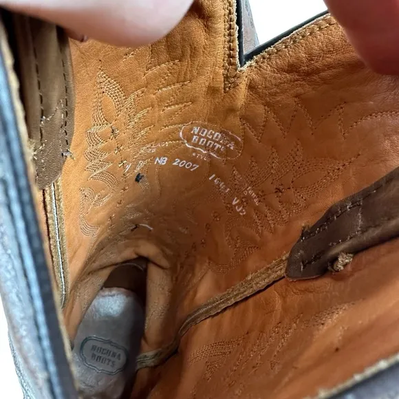 Nocona Brown Leather Men's Western Cowboy Boots Size 9D