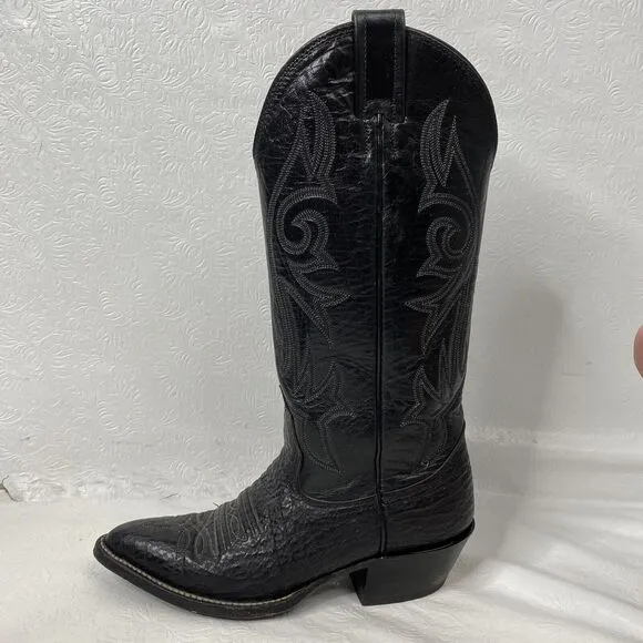 Nocona Womens Sz 4B Black Leather Boots