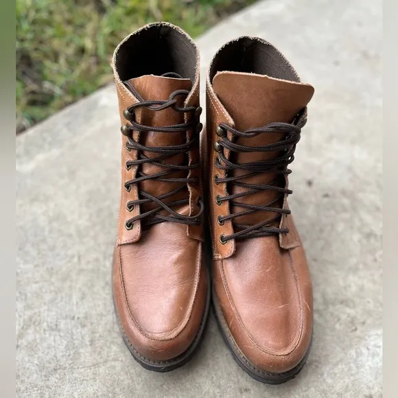 Norberto Costa leather ranger lug lace boots Sz 44/ USA men’s Sz 11