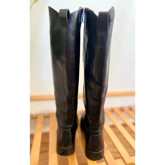 Nordstrom Riding Boot Oliver Leather Knee High Zip Classic Black 6.5