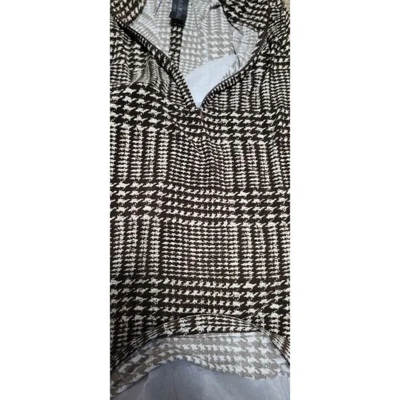 Norma Kamali XS Choc Glenn Plaid Matching Set NWT | Top &amp; Pleated Micro Skirt