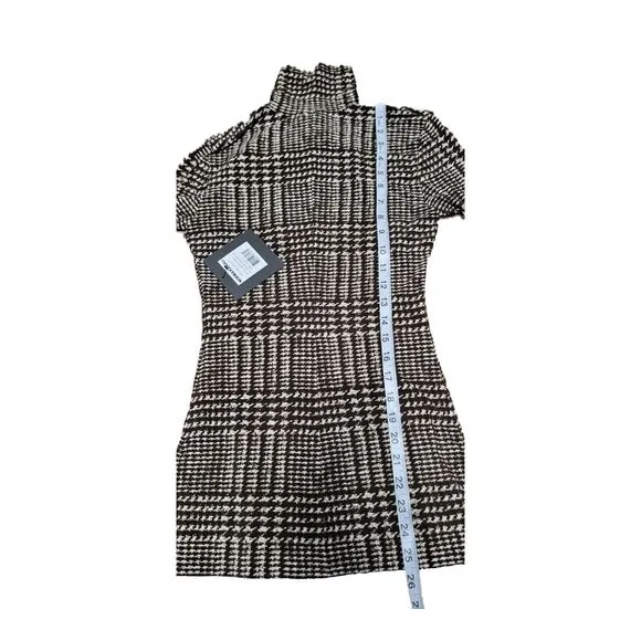 Norma Kamali XS Choc Glenn Plaid Matching Set NWT | Top &amp; Pleated Micro Skirt