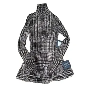 Norma Kamali XS Choc Glenn Plaid Matching Set NWT | Top &amp; Pleated Micro Skirt