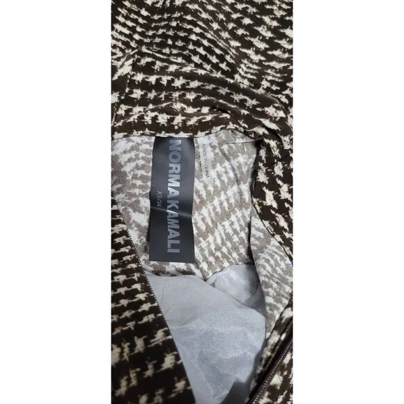 Norma Kamali XS Choc Glenn Plaid Matching Set NWT | Top &amp; Pleated Micro Skirt