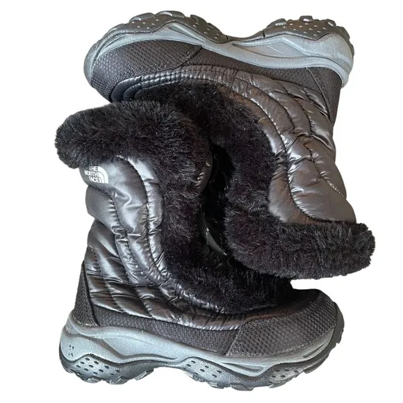 North Face Nuptse Black Goose Down Snow Winter Wateroroof Puffer Boots 13