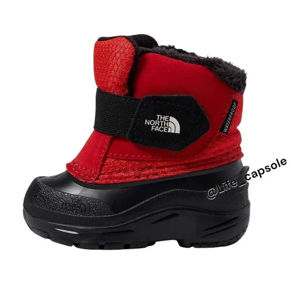 North Face Size 6 Toddler Boots Kids Red Alpenglow II Children Waterproof Snow