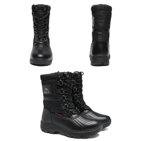 NORTIV 8 Mid Calf Waterproof Insulated Winter Warm Snow Boots CANUCK BLACK 6.5