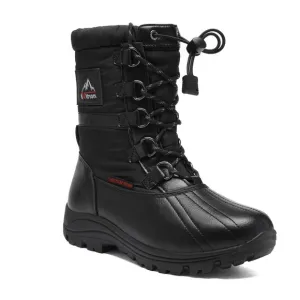 NORTIV 8 Mid Calf Waterproof Insulated Winter Warm Snow Boots CANUCK BLACK 6.5