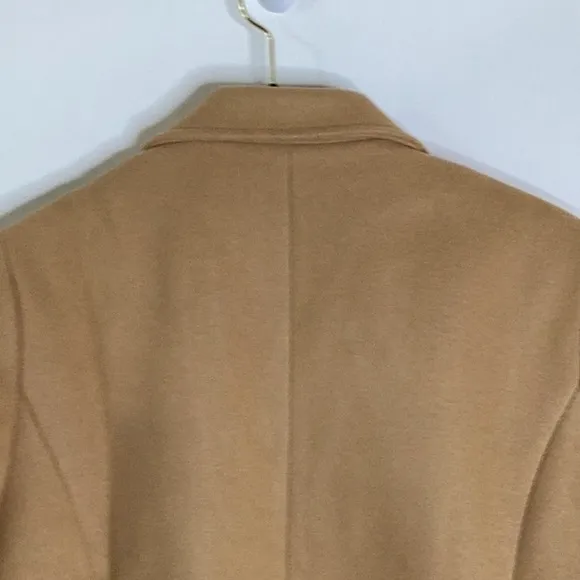 Notched Lapel Single Breasted Camel Color Outwear Winter Long Coat in Size S