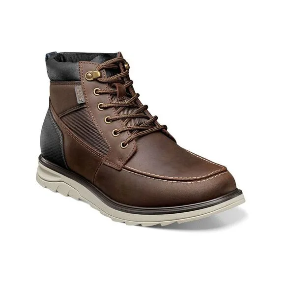 NUNN BUSH Mens Brown Stain Resistant Luxor Platform Leather Hiking Boots 12 M