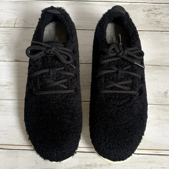 NWB Allbirds Men's Wool Runner Fluff Sneakers Shoes in Natural Black