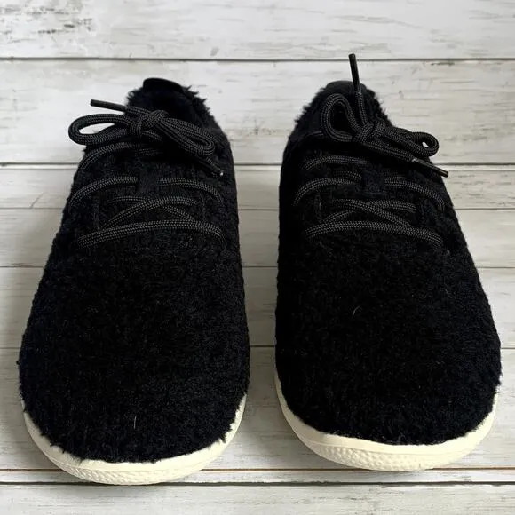 NWB Allbirds Men's Wool Runner Fluff Sneakers Shoes in Natural Black