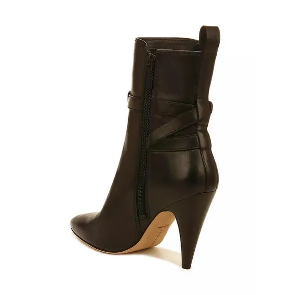 NWB VERONICA BEARD &quot;SOHELIA&quot; BLACK STRAP LEATHER HIGH HEEL BOOTS US SZ 6M $550