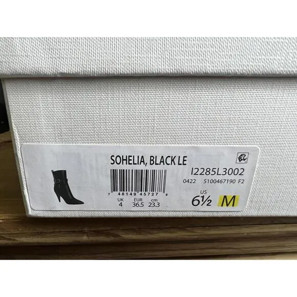 NWB VERONICA BEARD SOHELIA BLACK STRAP LEATHER HIGH HEEL BOOTS US SZ 6.5 M $550