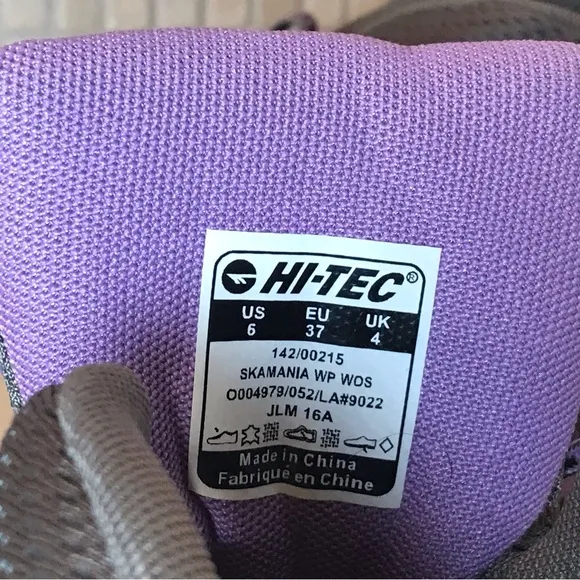 ☀️NWOB☀️ WATERPROOF HIKING BOOTS WOMENS by HI-TEC SIZE 6 PURPLE/BROWN/GREY
